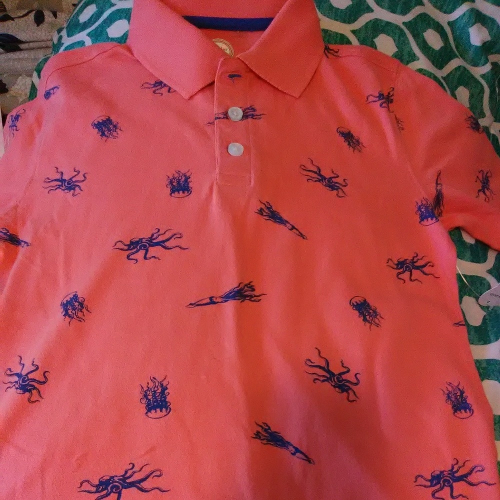 Peach polo shirt